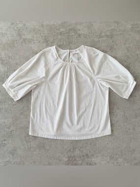 14th & Union Short Sleeve White Blouse
